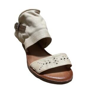 Miz Mooz Leather Wide Width Sandals - Forge - Size EU 38W / 7.5 - 8 Wide NEW